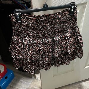 Chic Floral Tiered Mini Skirt